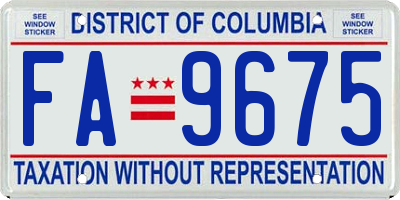 DC license plate FA9675