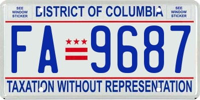 DC license plate FA9687