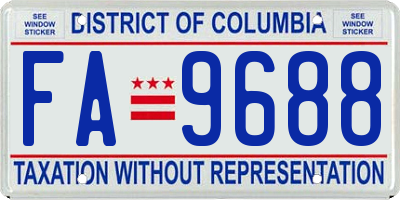 DC license plate FA9688