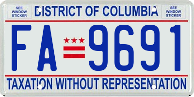 DC license plate FA9691