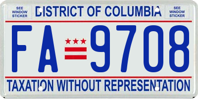 DC license plate FA9708