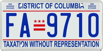 DC license plate FA9710