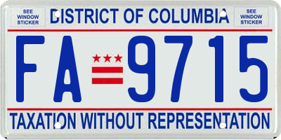 DC license plate FA9715