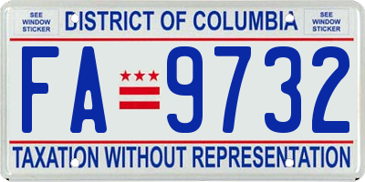 DC license plate FA9732