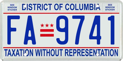 DC license plate FA9741