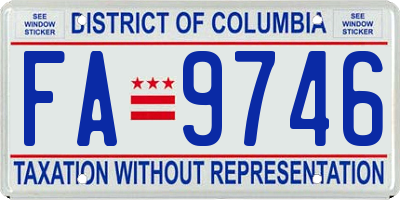 DC license plate FA9746