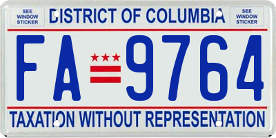 DC license plate FA9764