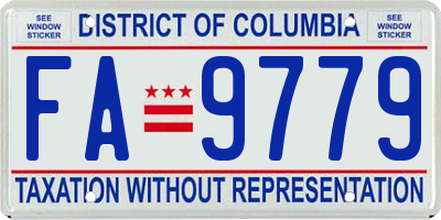 DC license plate FA9779