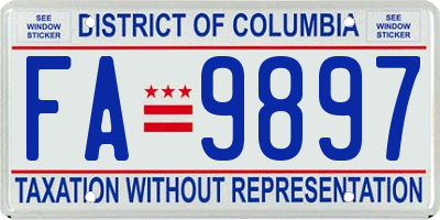 DC license plate FA9897