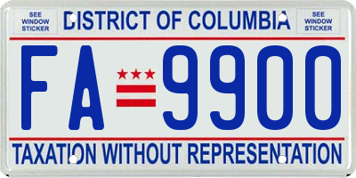 DC license plate FA9900