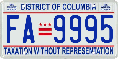 DC license plate FA9995