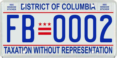 DC license plate FB0002