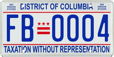 DC license plate FB0004