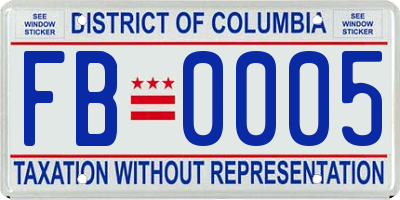 DC license plate FB0005