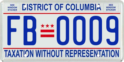 DC license plate FB0009