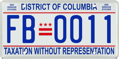 DC license plate FB0011