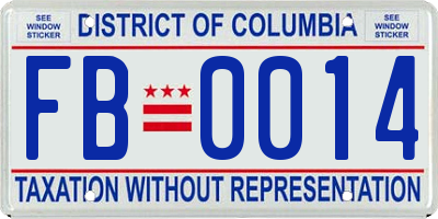 DC license plate FB0014