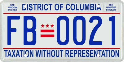 DC license plate FB0021