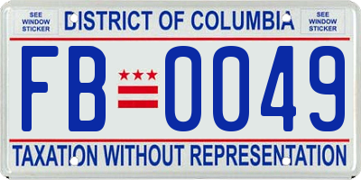 DC license plate FB0049