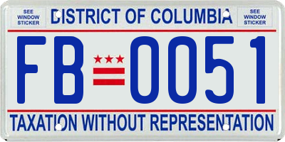 DC license plate FB0051