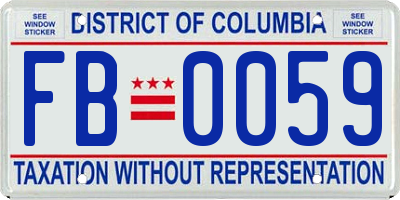 DC license plate FB0059