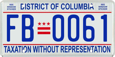 DC license plate FB0061