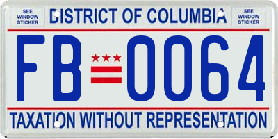 DC license plate FB0064