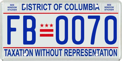 DC license plate FB0070