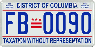 DC license plate FB0090