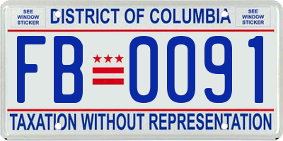 DC license plate FB0091