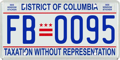 DC license plate FB0095