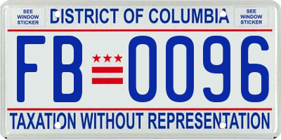 DC license plate FB0096