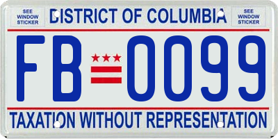 DC license plate FB0099