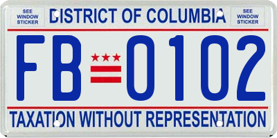 DC license plate FB0102