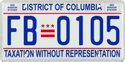 DC license plate FB0105