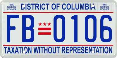 DC license plate FB0106