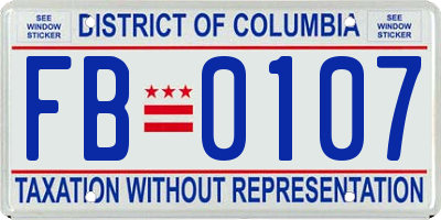 DC license plate FB0107