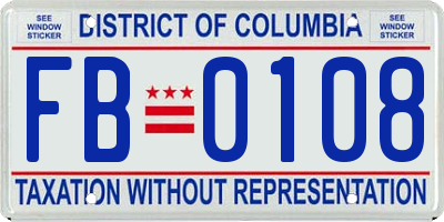 DC license plate FB0108