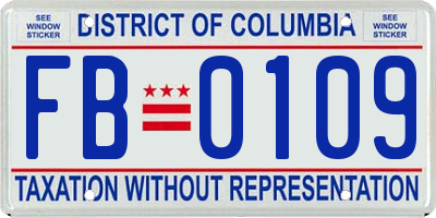 DC license plate FB0109