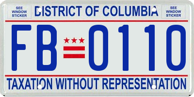 DC license plate FB0110