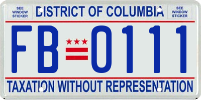 DC license plate FB0111