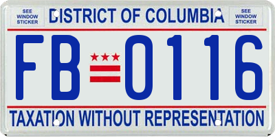 DC license plate FB0116