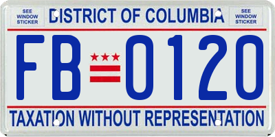 DC license plate FB0120