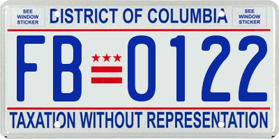 DC license plate FB0122