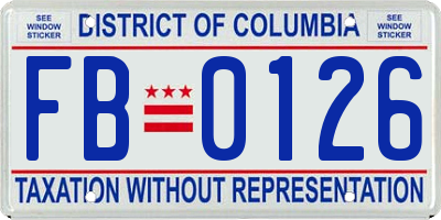 DC license plate FB0126