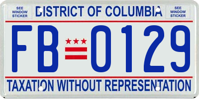 DC license plate FB0129