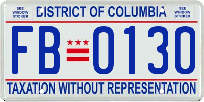 DC license plate FB0130