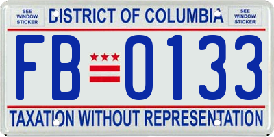 DC license plate FB0133