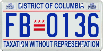 DC license plate FB0136