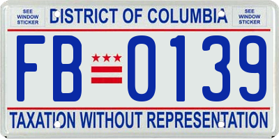 DC license plate FB0139